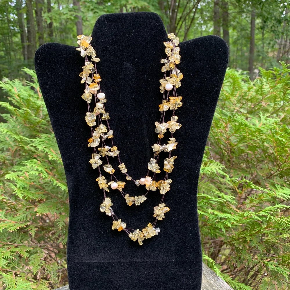 NWOT Genuine Citrine and Freshwater pearls